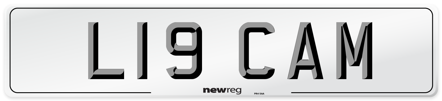 L19 CAM Number Plate from New Reg